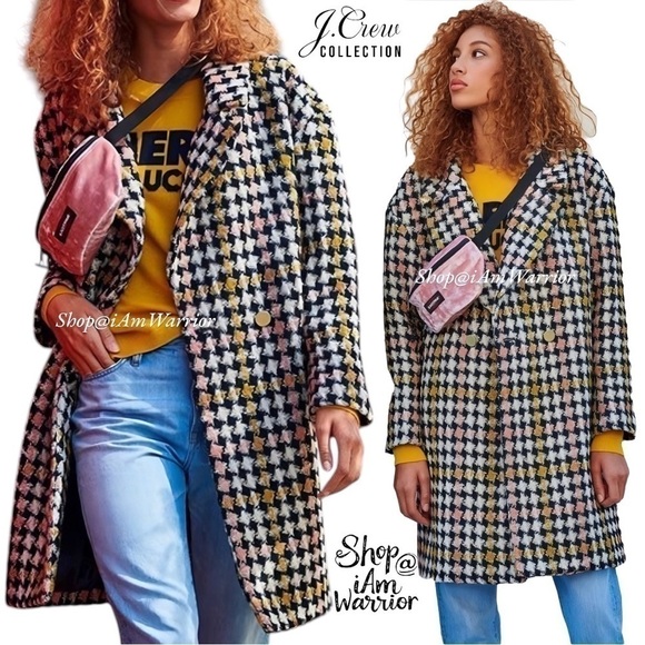 J.Crew Collection large check houndstooth double breasted coat *shop@iamwarrior - Picture 7 of 16